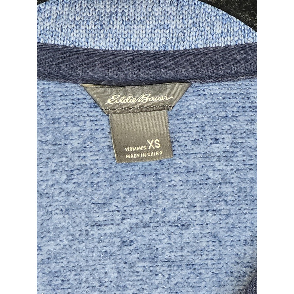 Eddie Bauer Women's Radiator Fleece Snap Mock Neck Blue Pullover Sweater SZ: XSM - Picture 5 of 5